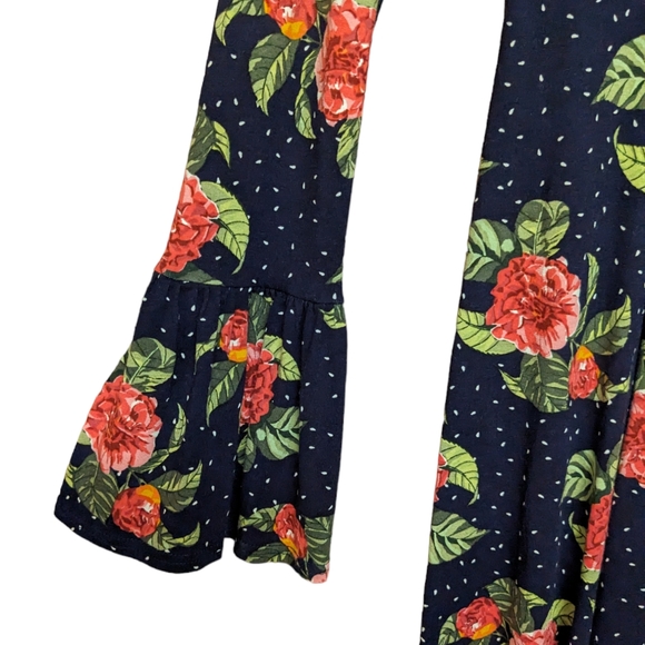 ASOS Floral Mini Dress with Hanky Hem and Frill Cuff Size 10 - Picture 4 of 11